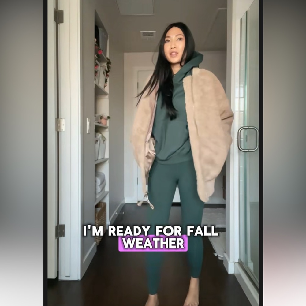 NWOT Fabletics Oversized Teddy Bomber Jacket, S